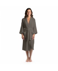 Dark Grey Waffle weave Bathrobe